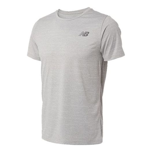 New Balance Men's New Balance Casual Sports Round Neck Short Sleeve Gray AMT01012-AG