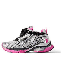 (WMNS) Balenciaga Runner Sneakers 'Silver White Pink Mesh and Nylon' 677402W3RBW9155