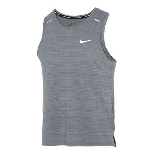 Nike Dri-fit Casual Sports Quick Dry Running Breathable Sleeveless Vest Gray CU5983-084