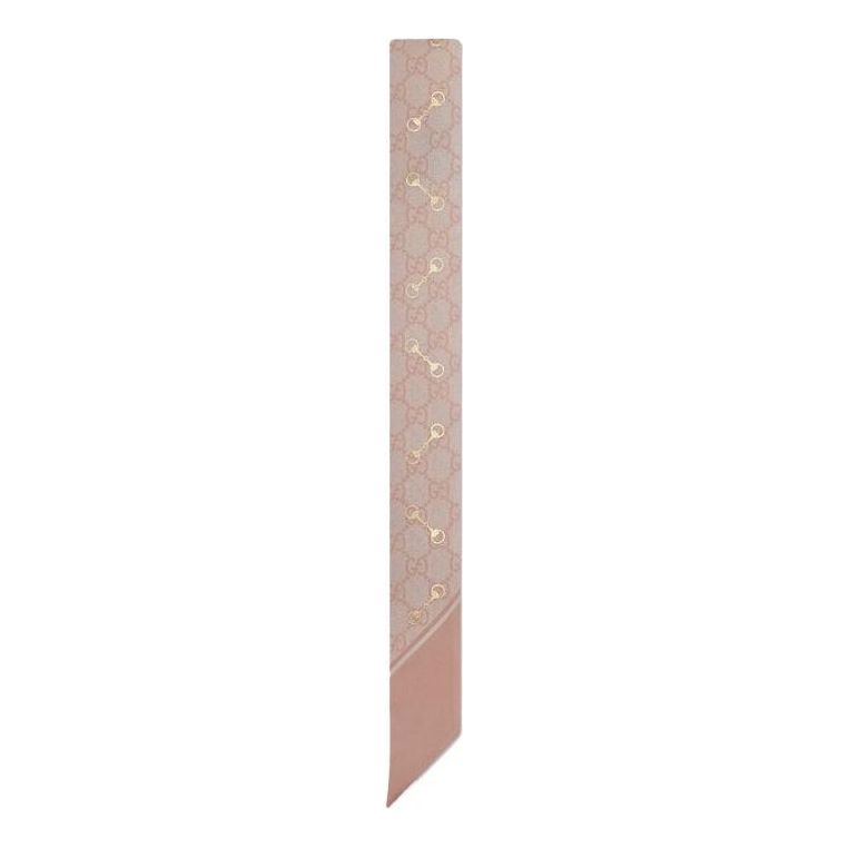 (WMNS) Gucci GG Print With Horsebit Silk Neck Bow 'Rose Pink Ivory' 6637193G0015878