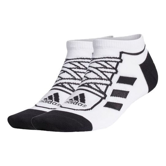 adidas Unisex Logo Printing Sports Socks 2 Packs Black/White GC9068