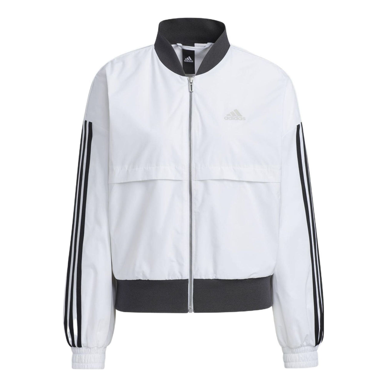 (WMNS) adidas Stripe Colorblock Logo Printing Zipper Casual Long Sleeves Jacket White H09760