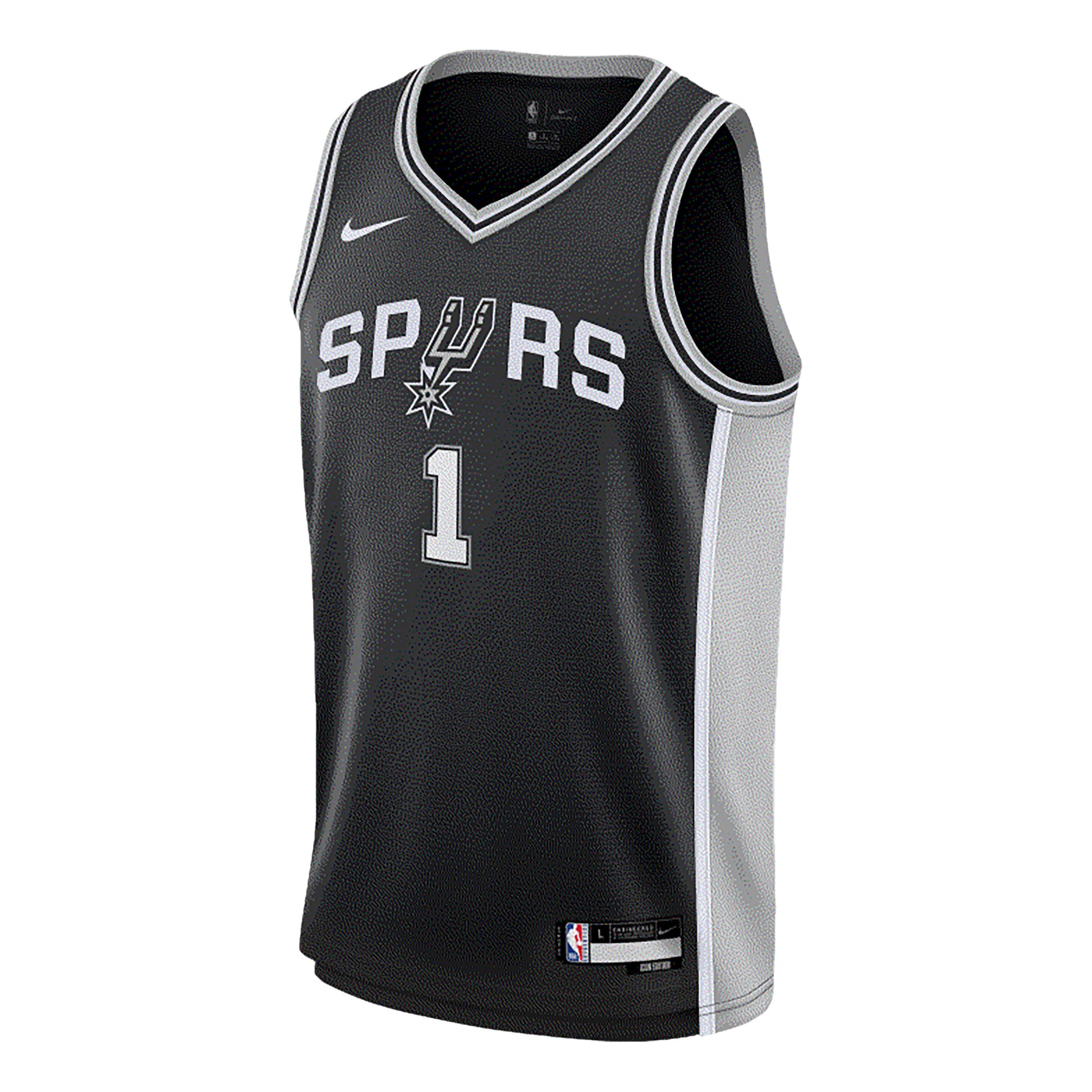 (GS) Nike NBA Victor Wembanyama San Antonio Spurs 2023/24 Icon Edition Swingman Jersey 'Black' 9Z2B7BX2P-WEM