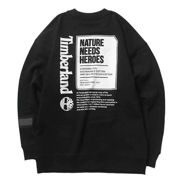 Men's Timberland Back Large Logo Printing Sports Black A1ZYH001