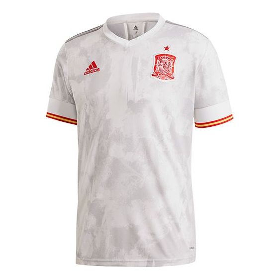 adidas FEF A JSY Spanish national team Away Fan Edition Sports Short Sleeve Jersey White Gray EH6514