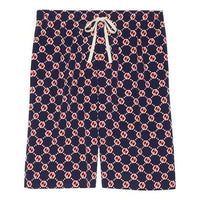 Gucci GG Hexagon Silk Crepe Shorts 'Blue Ivory' 654859-ZAF9W-4759