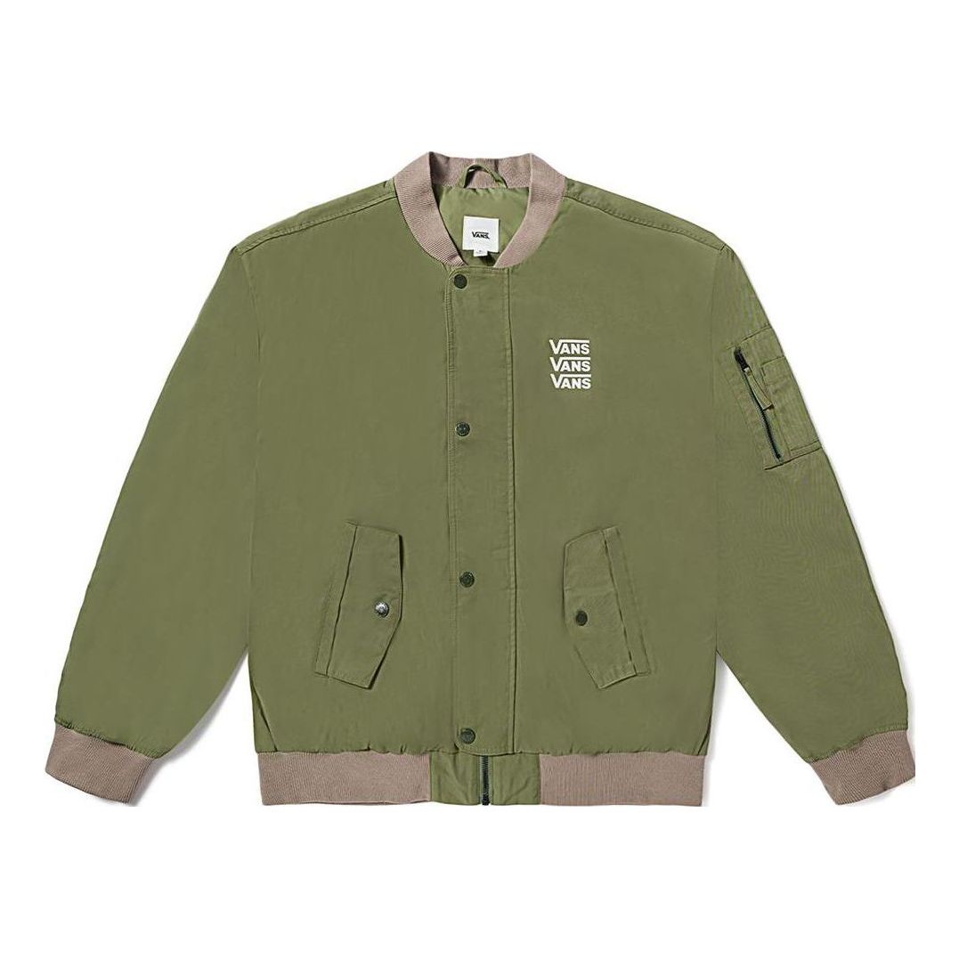 (WMNS) Vans Triple Logo Baseball Jacket 'Green' VN000BZEZBF