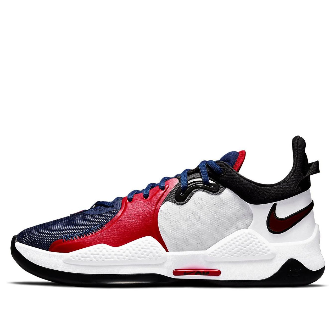 حذاء Nike PG 5 "أبيض أحمر جامعي" CW3143-101