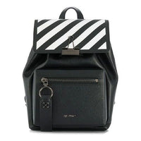 (WMNS) Off-White Cowhide Contrast Striped Drawstring Backpack Brown OWNB007F194230721001