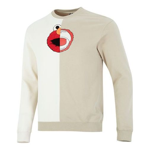 Men's adidas U JF SS Sweat Sports Colorblock Casual Round Neck Creamy White HM9944