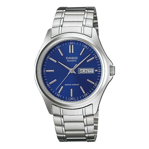 CASIO Waterproof Stainless Steel Strap Blue Dial Mens Blue Analog MTP-1239D-2A