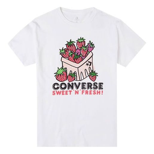 (WMNS) Converse Strawberry T-Shirts 'White' 10023029-A01