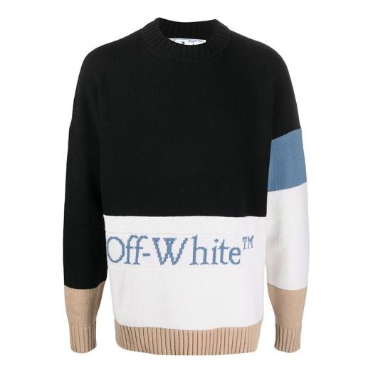 OFF-WHITE SS21 Logo Round Neck Long Sleeves Black OMHE048R21KNI0011040