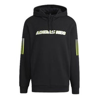 Men's adidas neo Logo Printing Stripe Sports Loose Black H45192
