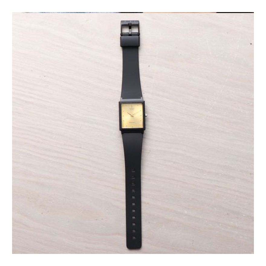CASIO Quartz Waterproof Gold DialBlack Strap Mens GoldBlack Analog MQ-38-9A