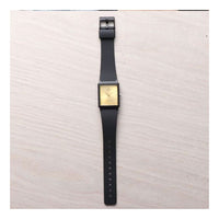 CASIO Quartz Waterproof Gold DialBlack Strap Mens GoldBlack Analog MQ-38-9A