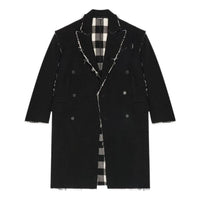 Balenciaga Raw Edge Buffalo Check Coat Oversized 'Black White' 704487TMU181070