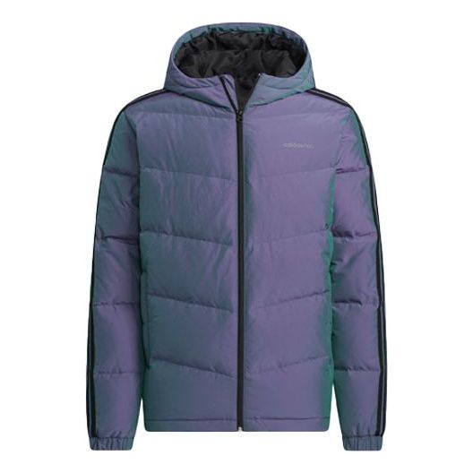 Men's adidas neo Colorful Sports Hooded With Down Feather Purple Jacket H45259