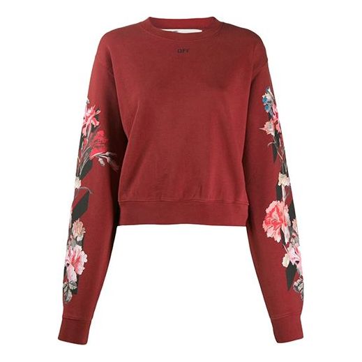 (WMNS) Off-White Flower Printed Sweater Burgundy OWBA026E190030662410