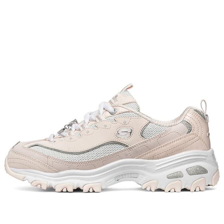 (WMNS) Skechers D'lites 1.0 Running Shoes White/Pink 12241-PKW