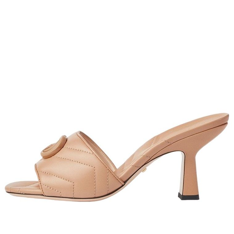 (WMNS) Gucci Double G Mid-Heel Slide Sandals 'Beige' 739133-BKO00-2754