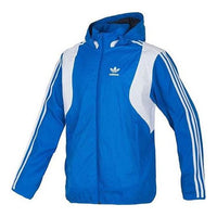 adidas originals Srscher Wb Athleisure Casual Sports Stripe Hooded Jacket Blue F77805