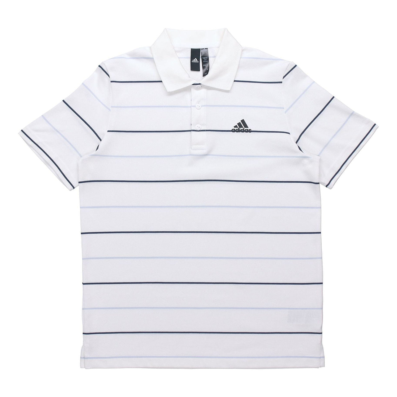 adidas Striped Sports Casual Short Sleeve Polo Shirt White GP1000