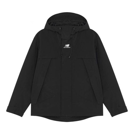 New Balance Logo SS22 Embroidered Colorblock Hooded Jacket Unisex Black 5AC14103-BK