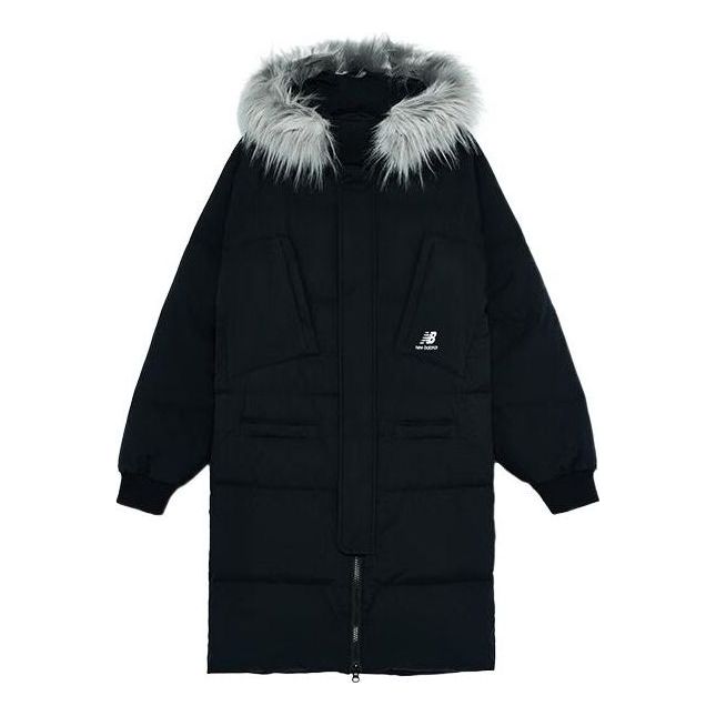 New Balance Casual Trend Long Down Jacket 'Black White' AMJ24374-BK