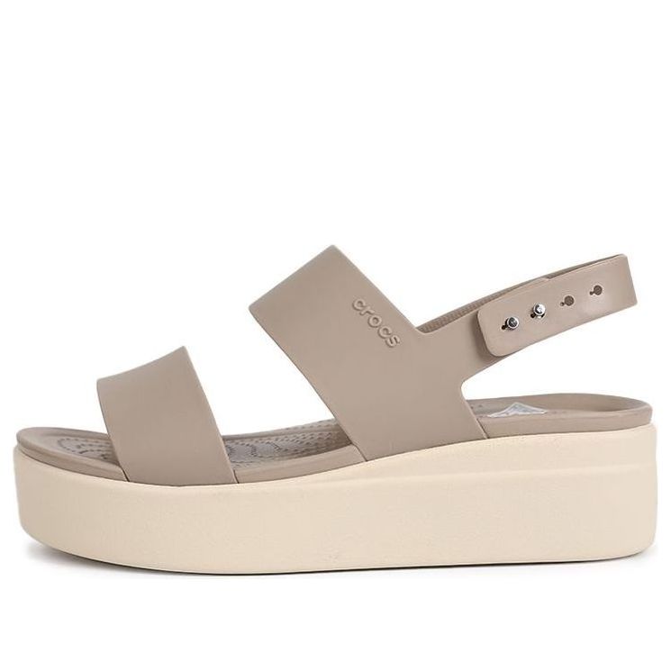 (WMNS) Crocs Brooklyn Thick Sole Sandals Gray 206453-15W