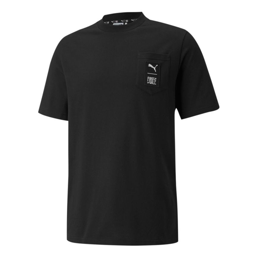 PUMA x FIRST MILE Crossover Pocket Small Label Solid Color Sports Short Sleeve Black 532337-01