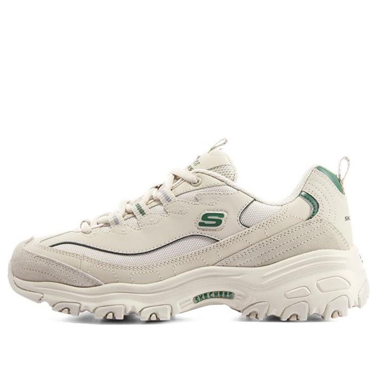 (WMNS) Skechers D'Lites 1.0 'White Green' 896145-NTGR