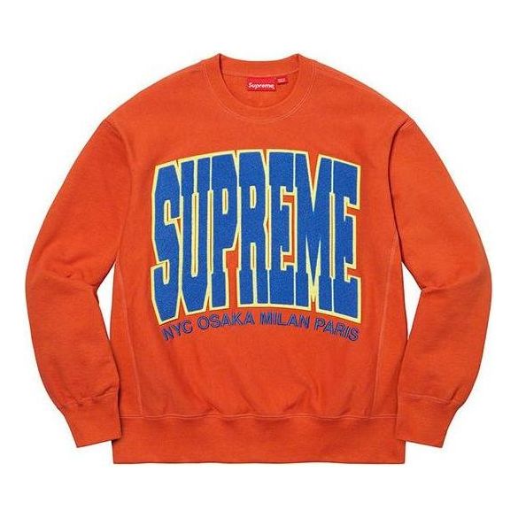 Supreme Cities Arc Crewneck Logo 'Orange Blue' SUP-FW21-107