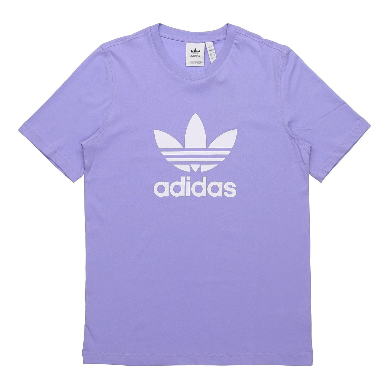 adidas originals Trefoil Casual Sports Logo Printing Knit Short Sleeve Purple GN3481