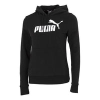 (WMNS) PUMA Minimalistic Alphabet Large Logo Printing Athleisure Casual Sports Hoodie Black 588712-01