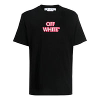 Men's Off-White SS22 Alphabet Logo Printing Round Neck Short Sleeve Loose Fit Black T-Shirt OMAA027F22JER0121030