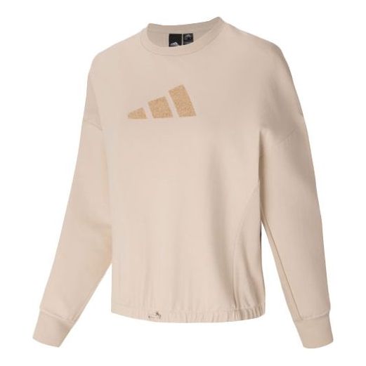 (WMNS) adidas Casual Sports Hoodie Pullover Beige H55251