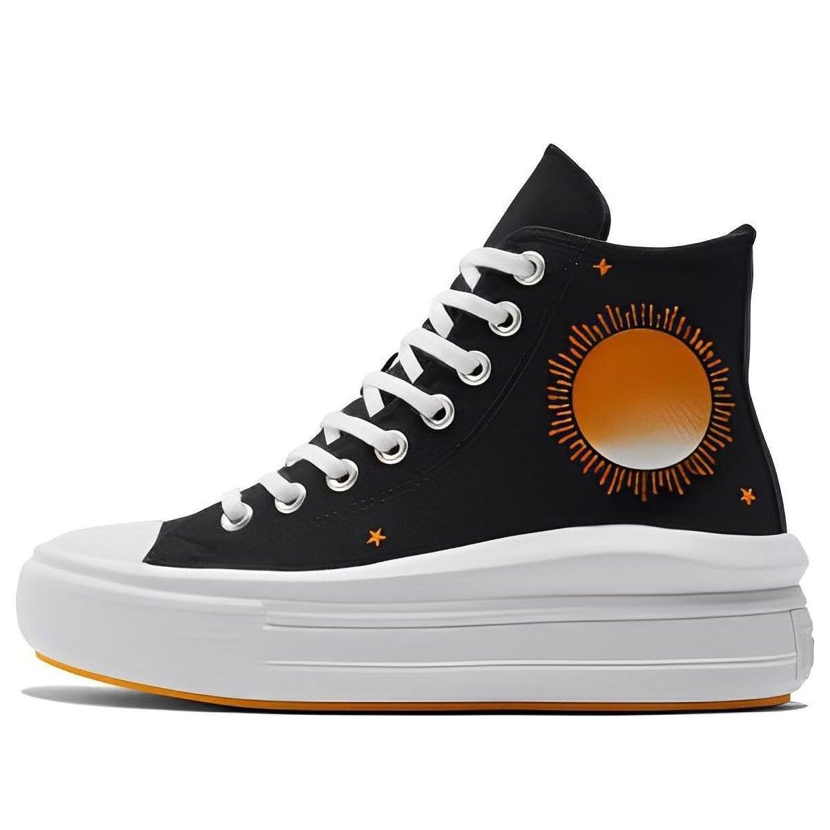(WMNS) Converse Chuck Taylor All Star Move High 'Black White Orange' A02896C