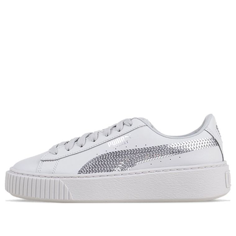 (WMNS) PUMA Basket Platform Grey Bling 367237-02