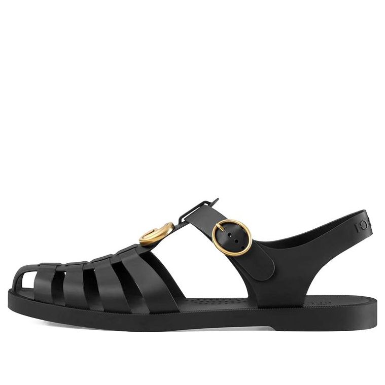 GUCCI Black Rubber Buckle Strap Sandal 'Black' 463463-J8700-1000