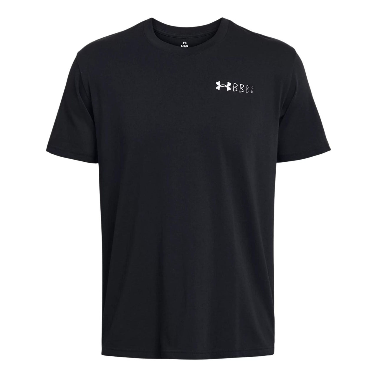 Under Armour Heavyweight Left Chest Logo Repeat T-shirt 'Black White' 1382904-001