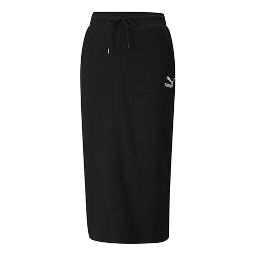 (WMNS) PUMA Classics Drawstring Midi Dress Black 533137-01