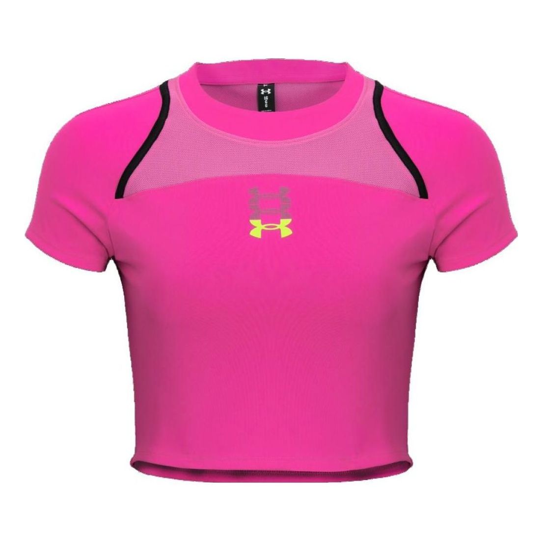 (WMNS) Under Armour Run Anywhere Crop T-shirt 'Neon Pink' 1376816-652