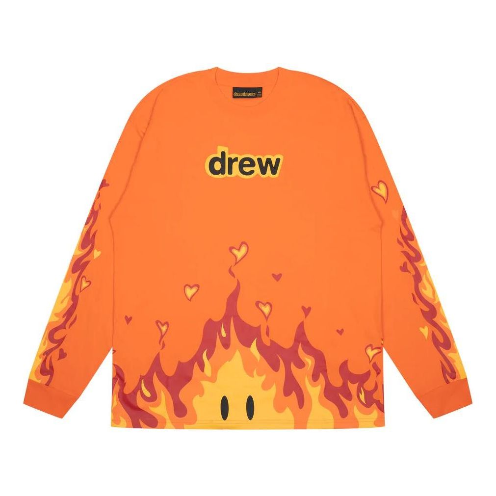 Drew House Fire Long Sleeve T-shirt 'Orange' DR-FW22-789