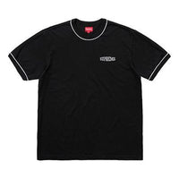 Supreme SS18 Piping Ringer Tee Black Logo Tee SS18-0201