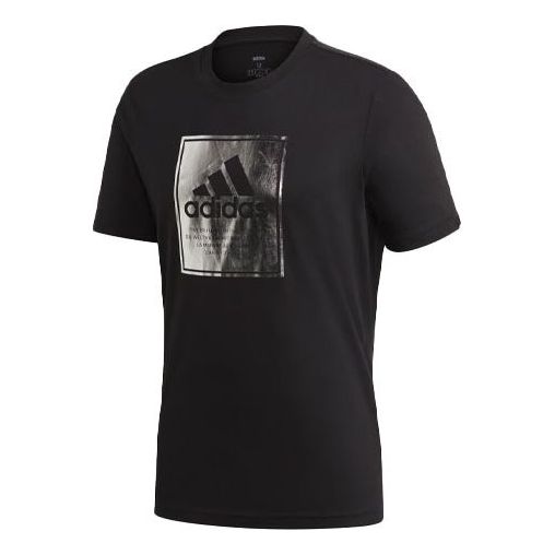 adidas M Lg Bx Fl T Logo Printing Sports Short Sleeve Black GD5929