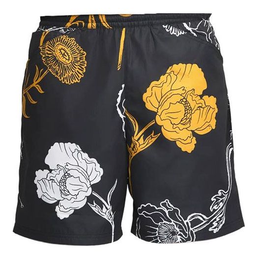 Nike Flowers Printing Full Print Straight Casual Shorts Unisex Black DH2953-010