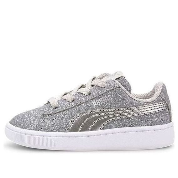 (TD) PUMA Vikky V2 Glitz Casual Board Shoes Grey/White 370626-03