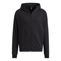 Men's adidas Sports Hooded Zipper Jacket Black HD0079