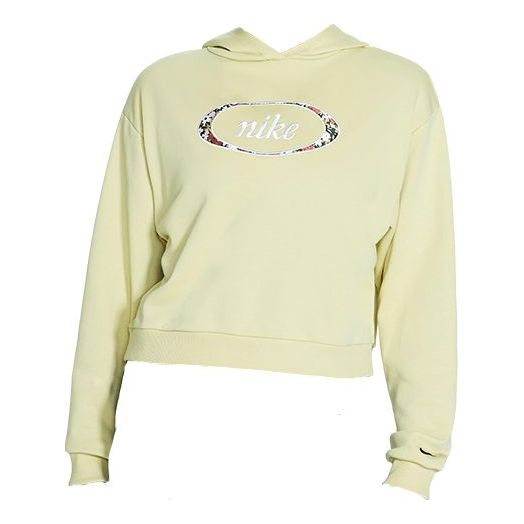 (WMNS) Nike Sportswear Crop Fleece Hoodie 'Tree Mist' CV1871-318